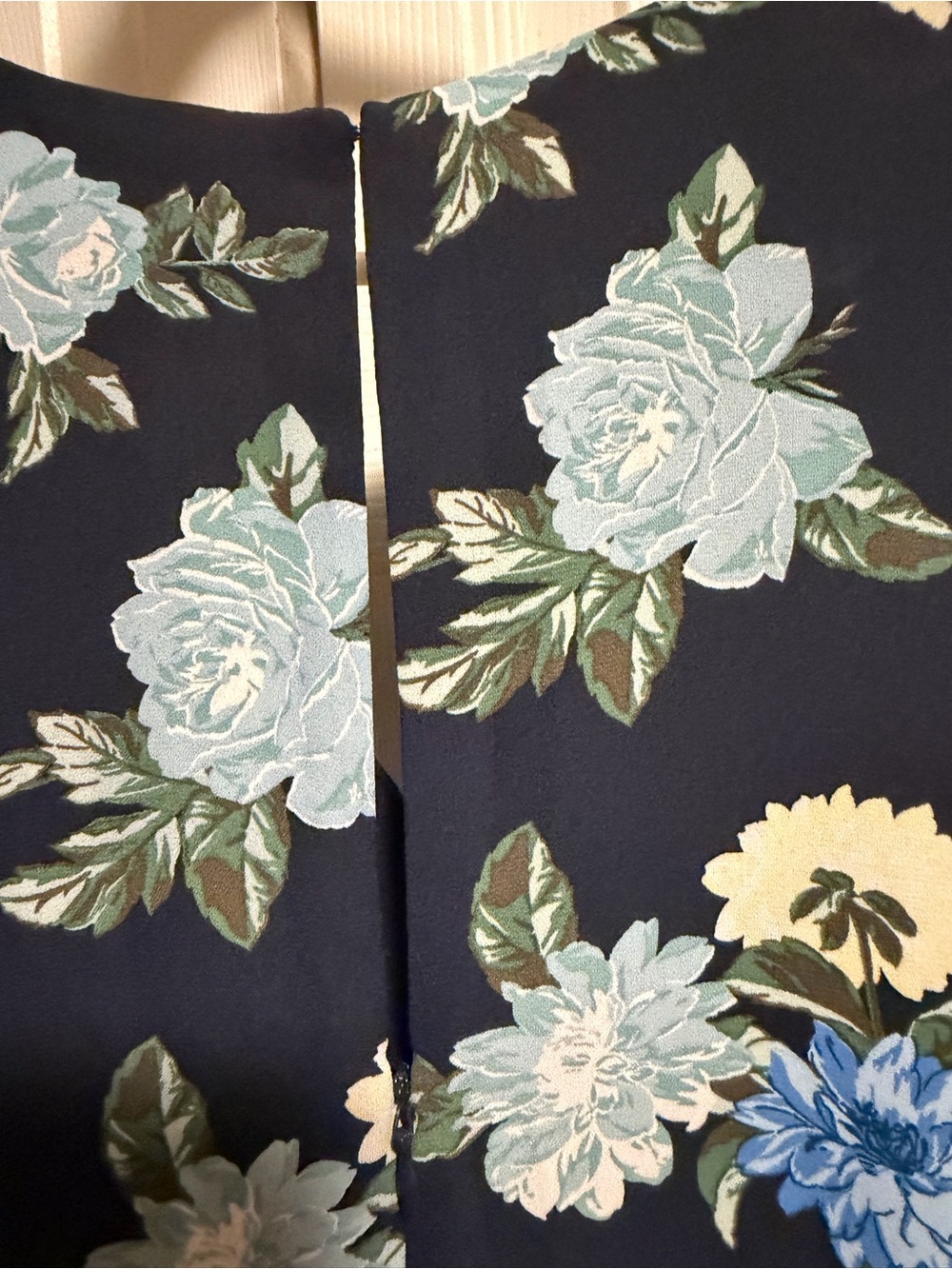 Anne Taylor Navy Blue Floral Sleeveless Dress - Picture 4 of 4